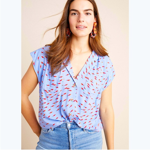 Anthropologie Colloquial Short-Sleeved Buttondown - Picture 2 of 13